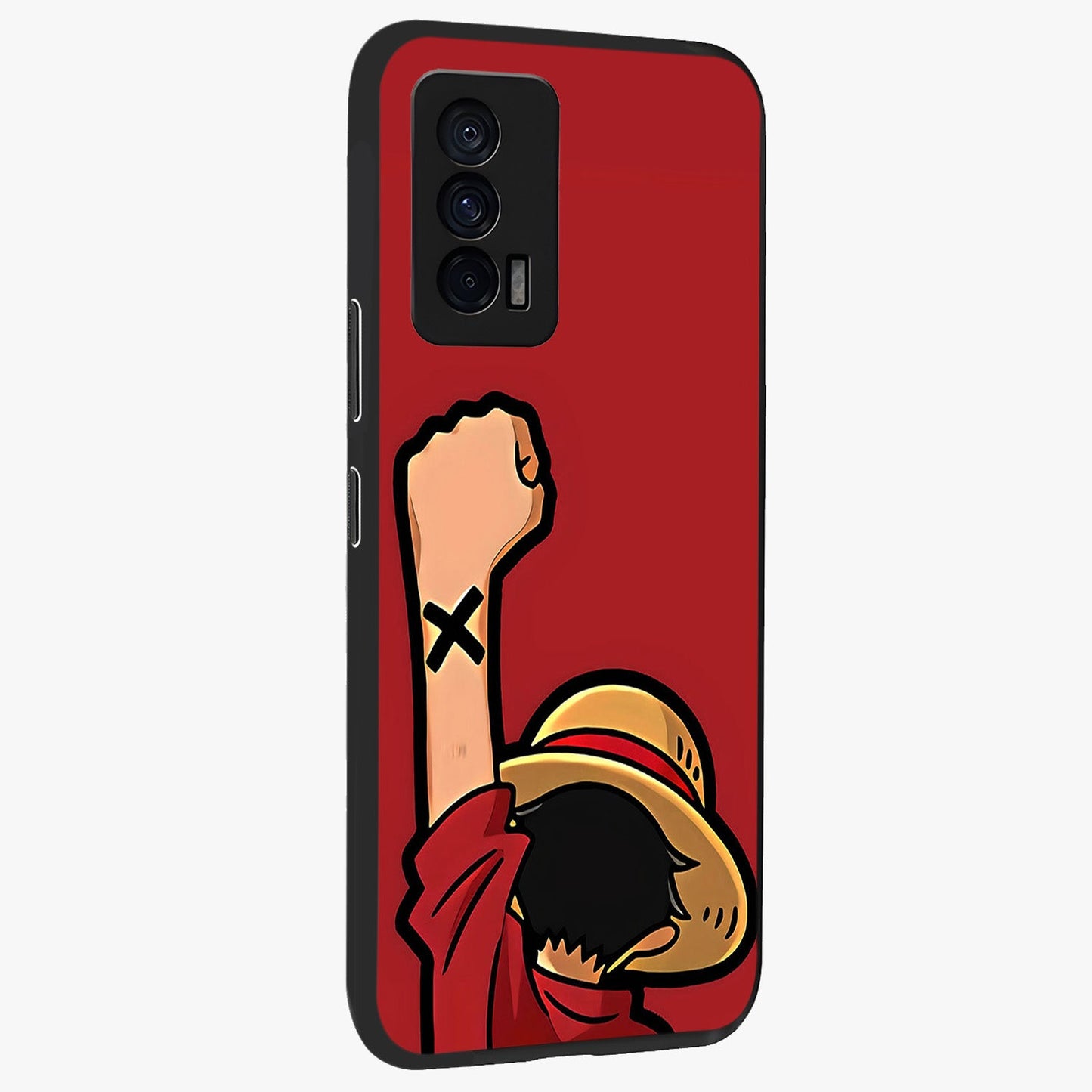 Luffy X Spirit Glass Case upright view showcasing striking anime artwork with adventurous character theme.