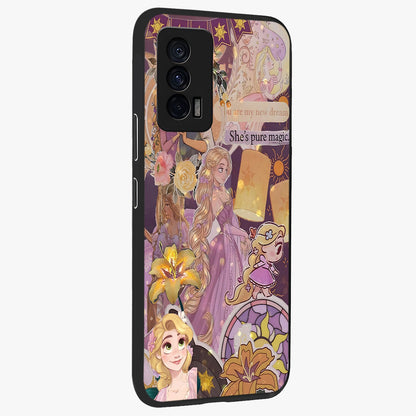 Magical Tangled Dream Glass Case upright view showcasing enchanting artistic artwork with dreamy fantasy theme.