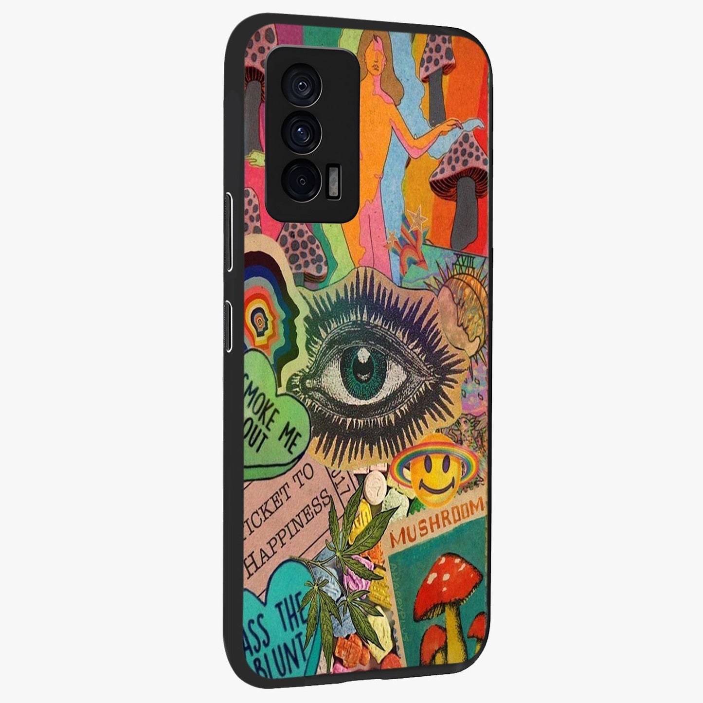 Mystic Eye Wonderland Glass Case upright view showcasing symbolic eye artwork with mysterious fantasy theme.