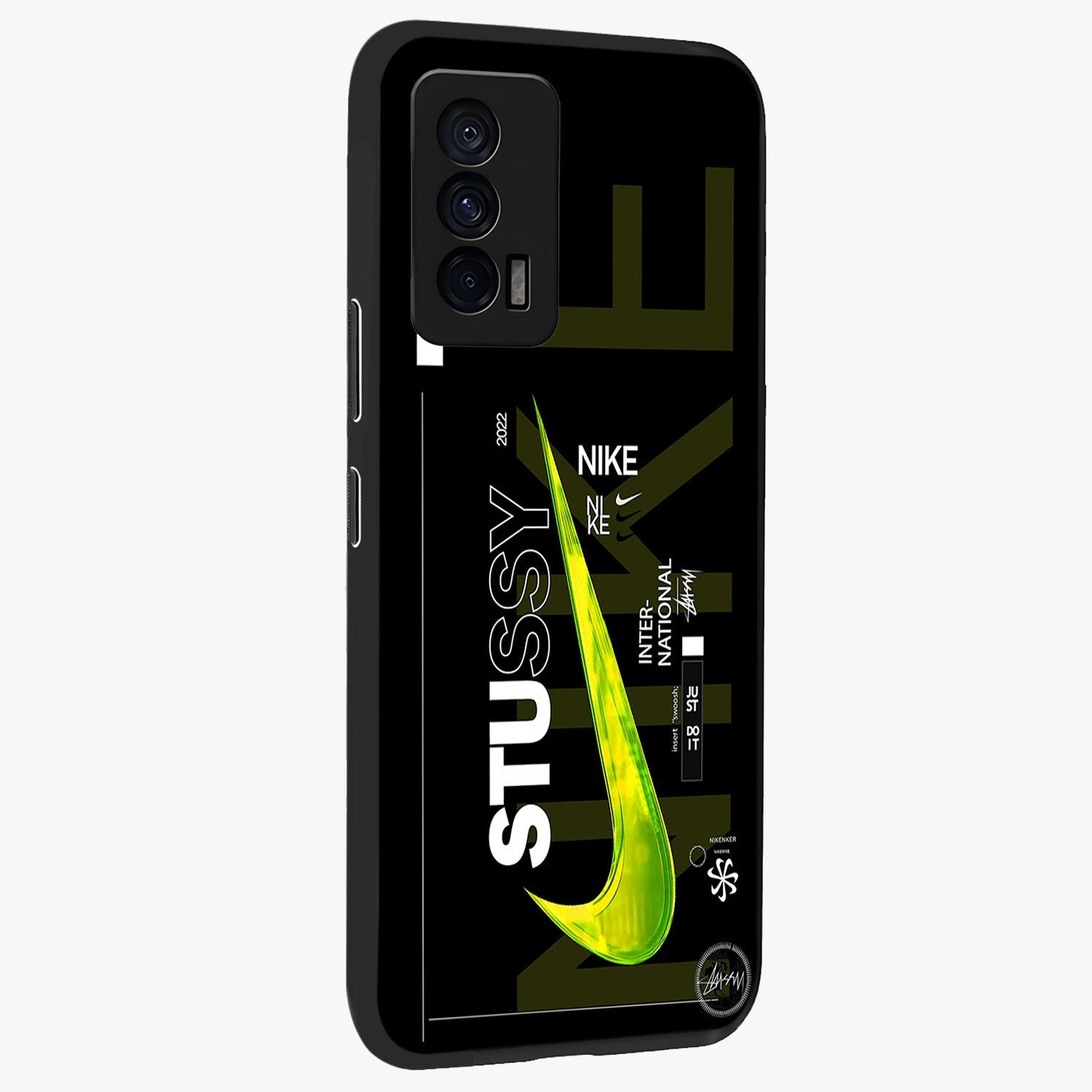 Neon Street Edition Glass Case upright view showcasing colorful neon artwork with modern street culture theme.