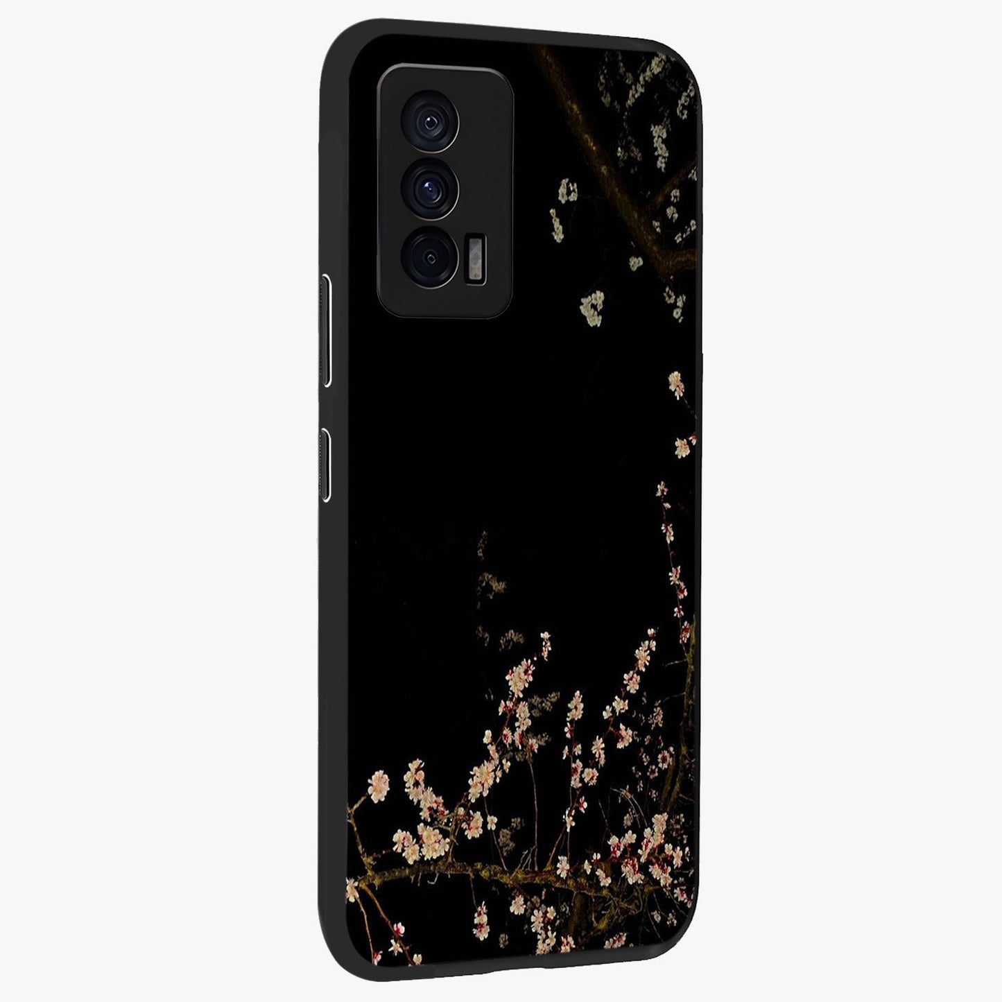 Petal Moon Light With Custom Name Glass Case upright view showcasing elegant floral moon artwork with personalized aesthetic.