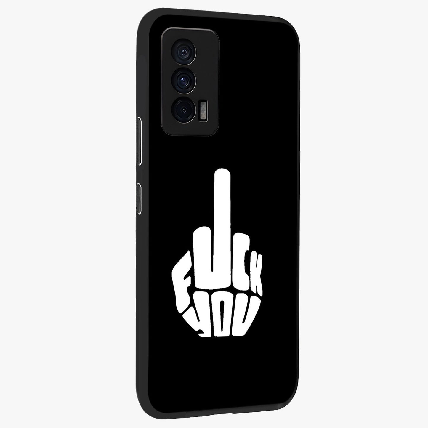 Rebel Mode On Glass Case upright view showcasing striking statement artwork with bold rebellious theme.
