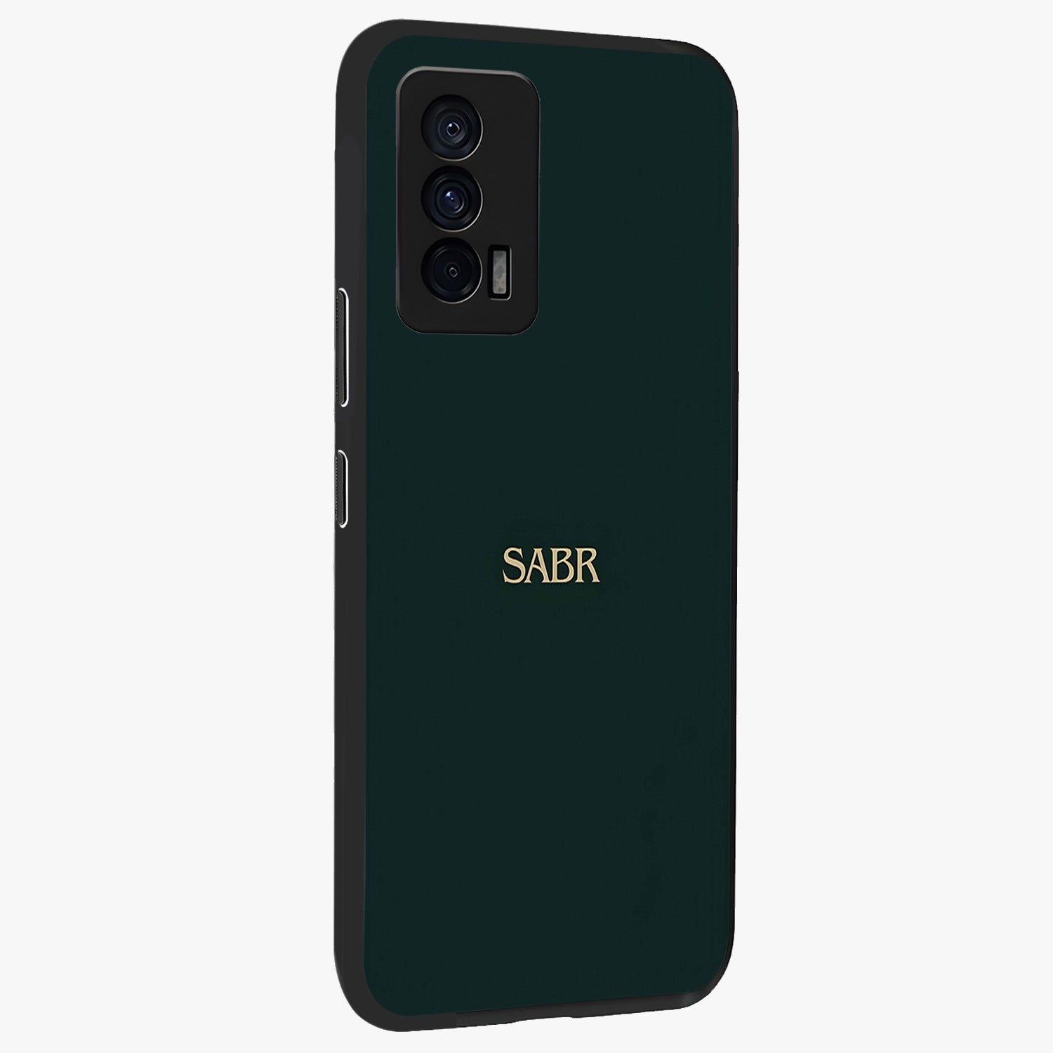 Sabr Minimal Patience Glass Case upright view showcasing calm minimalist artwork with motivational patience theme.