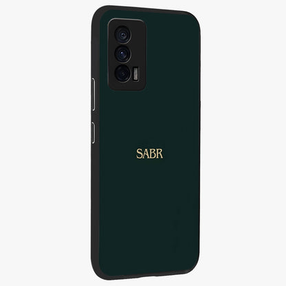 Sabr Minimal Patience Glass Case upright view showcasing calm minimalist artwork with motivational patience theme.