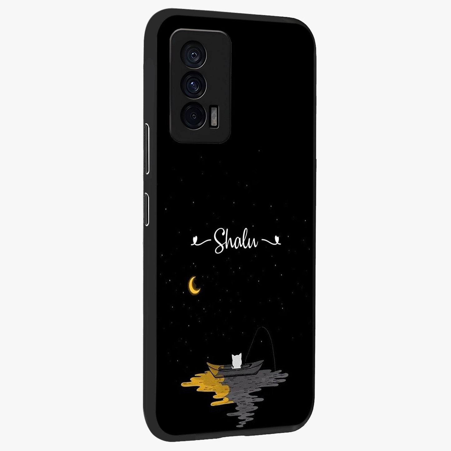 Silent Night Row Glass Case upright view showcasing tranquil night artwork with serene landscape theme.
