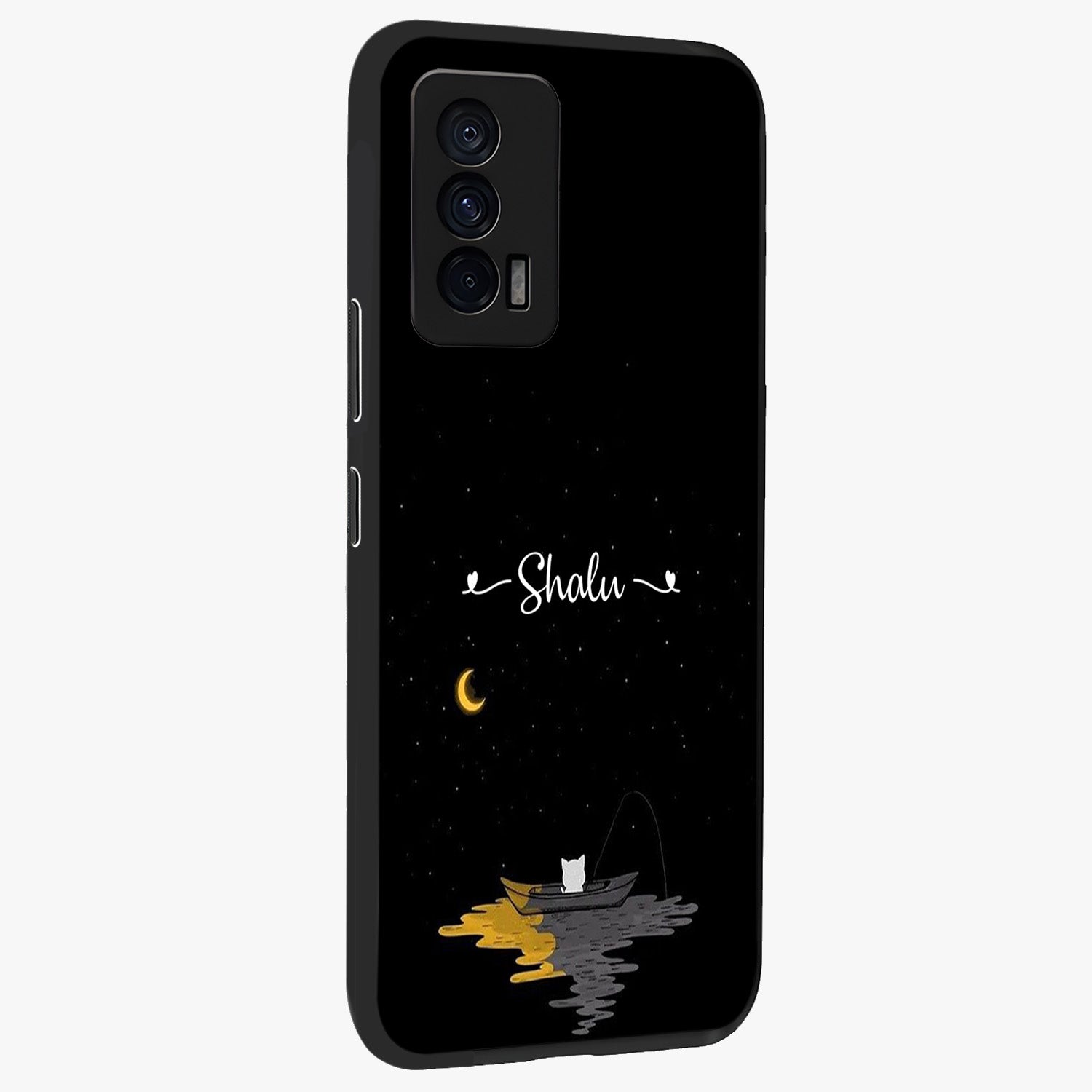 Silent Night Row Glass Case upright view showcasing tranquil night artwork with serene landscape theme.