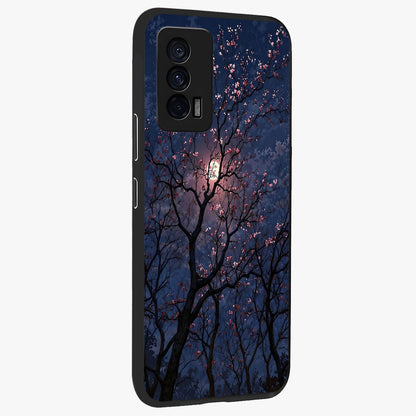 Twilight Sakura Serenade Glass Case upright view showcasing beautiful cherry blossom artwork with serene evening theme.