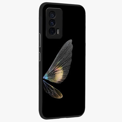 Whispers Of Wings Glass Case upright view showcasing elegant wing artwork with light airy theme.