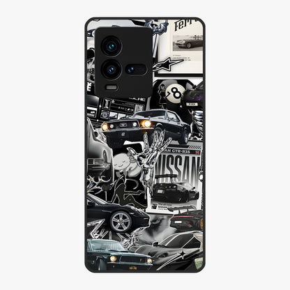 Aesthetic Dark Love Glass Case showing flat back view with dark romantic artwork and glossy glass finish.