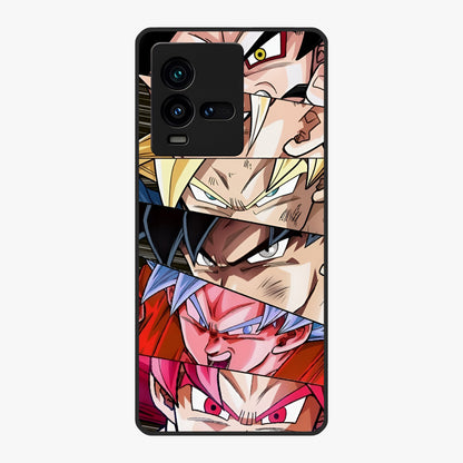 Anime Character Glass Case showing flat back view with vibrant anime artwork and glossy glass finish.