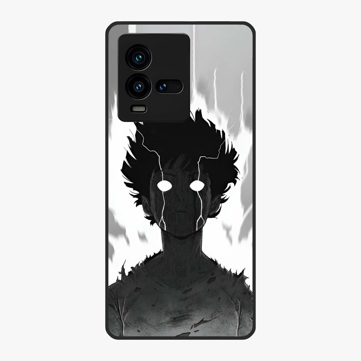 Awakened Inner Rage Glass Case showing flat back view with intense artistic artwork and glossy glass finish.