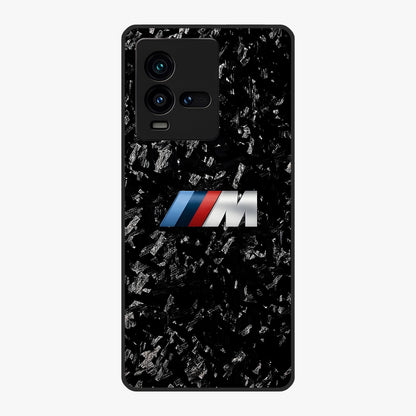 Carbon Speed Mark Glass Case showing flat back view with sporty carbon pattern artwork and glossy glass finish.