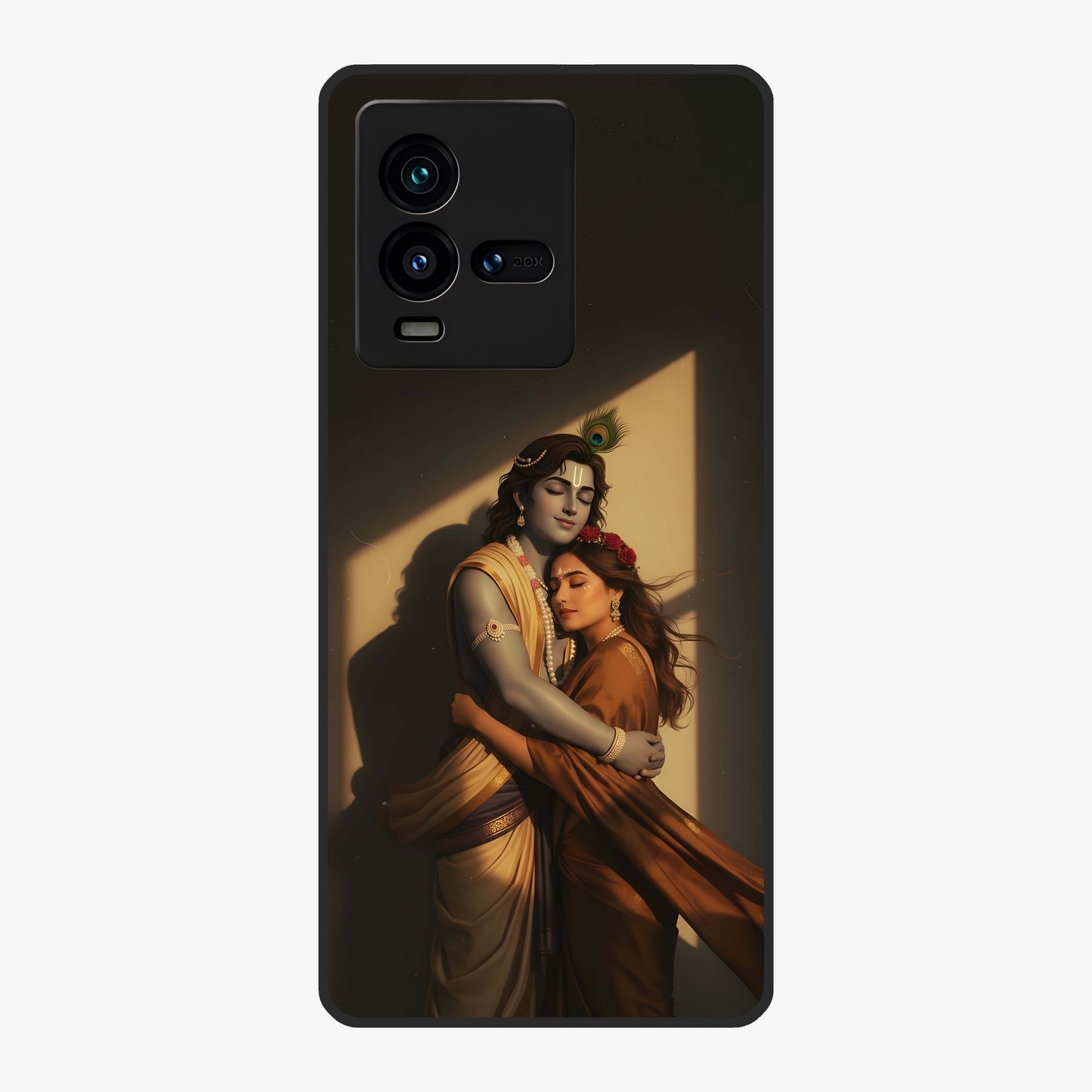Divine Eternal Love Glass Case showing flat back view with spiritual love themed artwork and glossy glass finish.