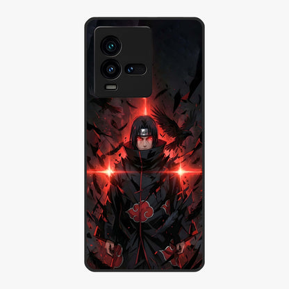 Focused Blade Discipline Glass Case showing flat back view with warrior sword themed artwork and glossy glass finish.