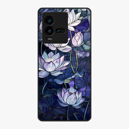 Gloss Petal Rush Glass Case showing flat back view with glossy flower petal artwork and smooth glass finish.