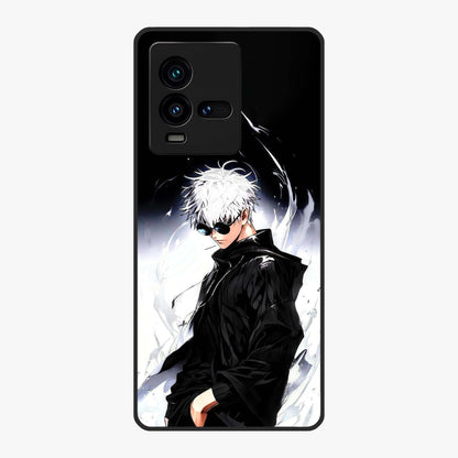 Limitless Shadow King Glass Case showing flat back view with powerful shadow warrior artwork and glossy glass finish.