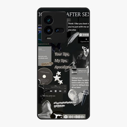 Midnight Love Echo Glass Case showing flat back view with romantic midnight themed artwork and glossy glass finish.
