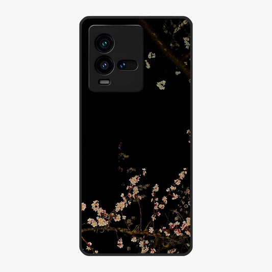 Petal Moon Light With Custom Name Glass Case showing flat back view with floral moonlight artwork and personalized name design.
