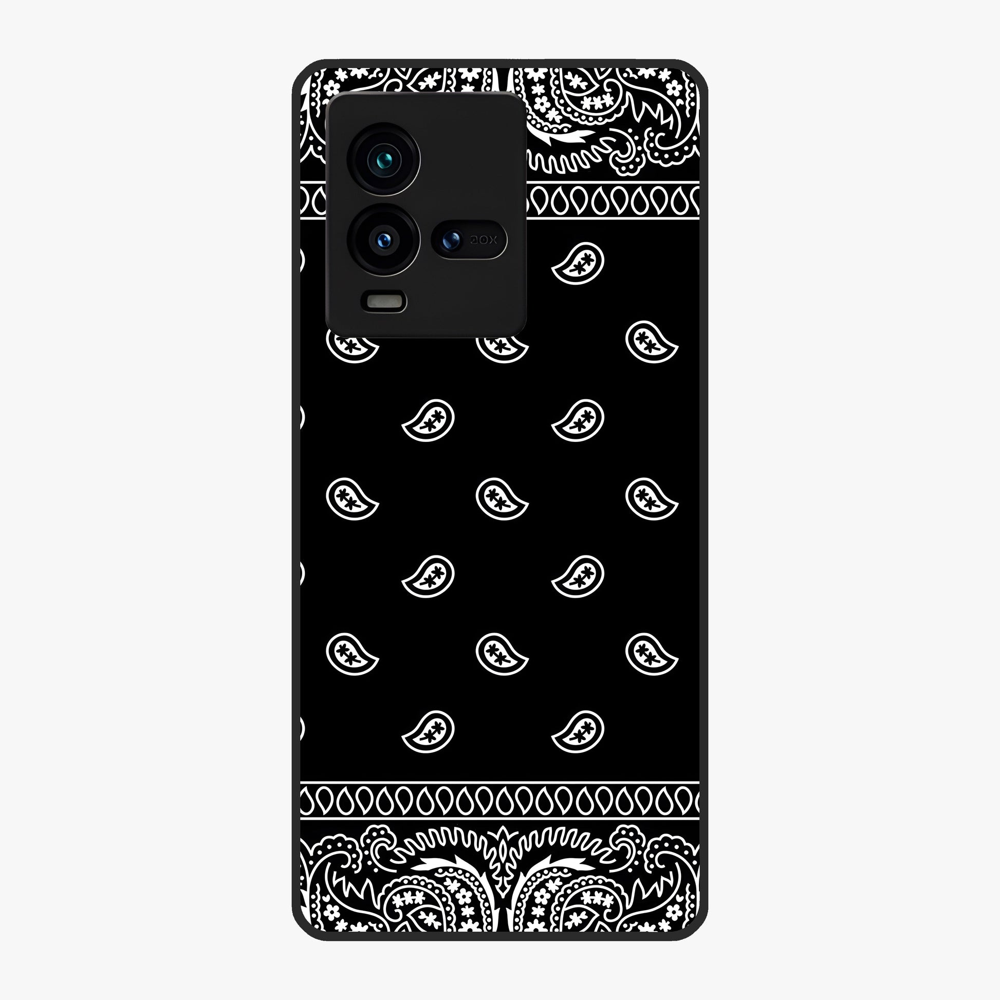 Retro Rebel Threads Glass Case showing flat back view with vintage street style artwork and glossy glass finish.