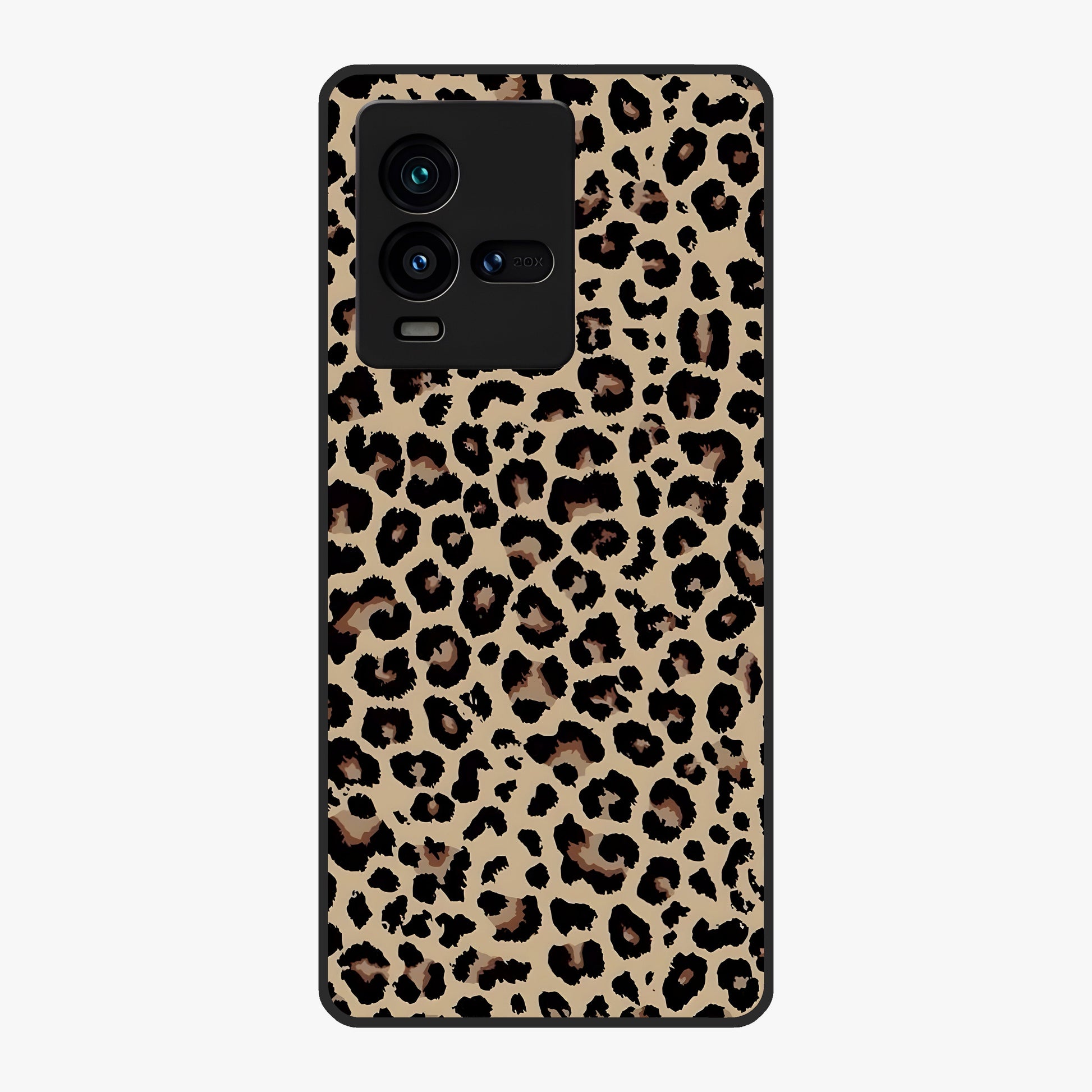 Savage Chic Pattern Glass Case showing flat back view with stylish patterned artwork and glossy glass finish.