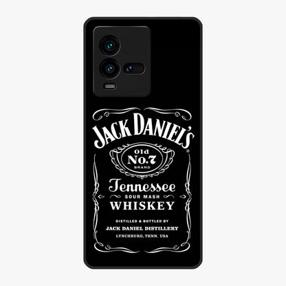 Vintage Whiskey Heritage Glass Case showing flat back view with classic whiskey inspired artwork and glossy glass finish.