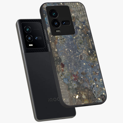 Aesthetic Astrolophia Glass Case displayed in angled mockup highlighting artistic aesthetic elements and smooth glass surface.
