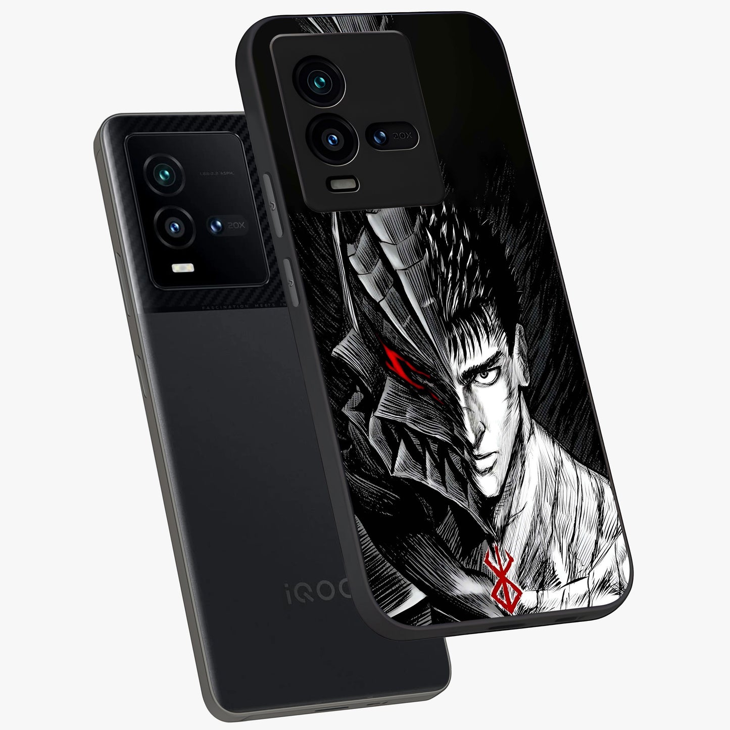 Berserker Blood Oath Glass Case displayed in angled mockup highlighting dark fantasy graphic design and powerful theme.