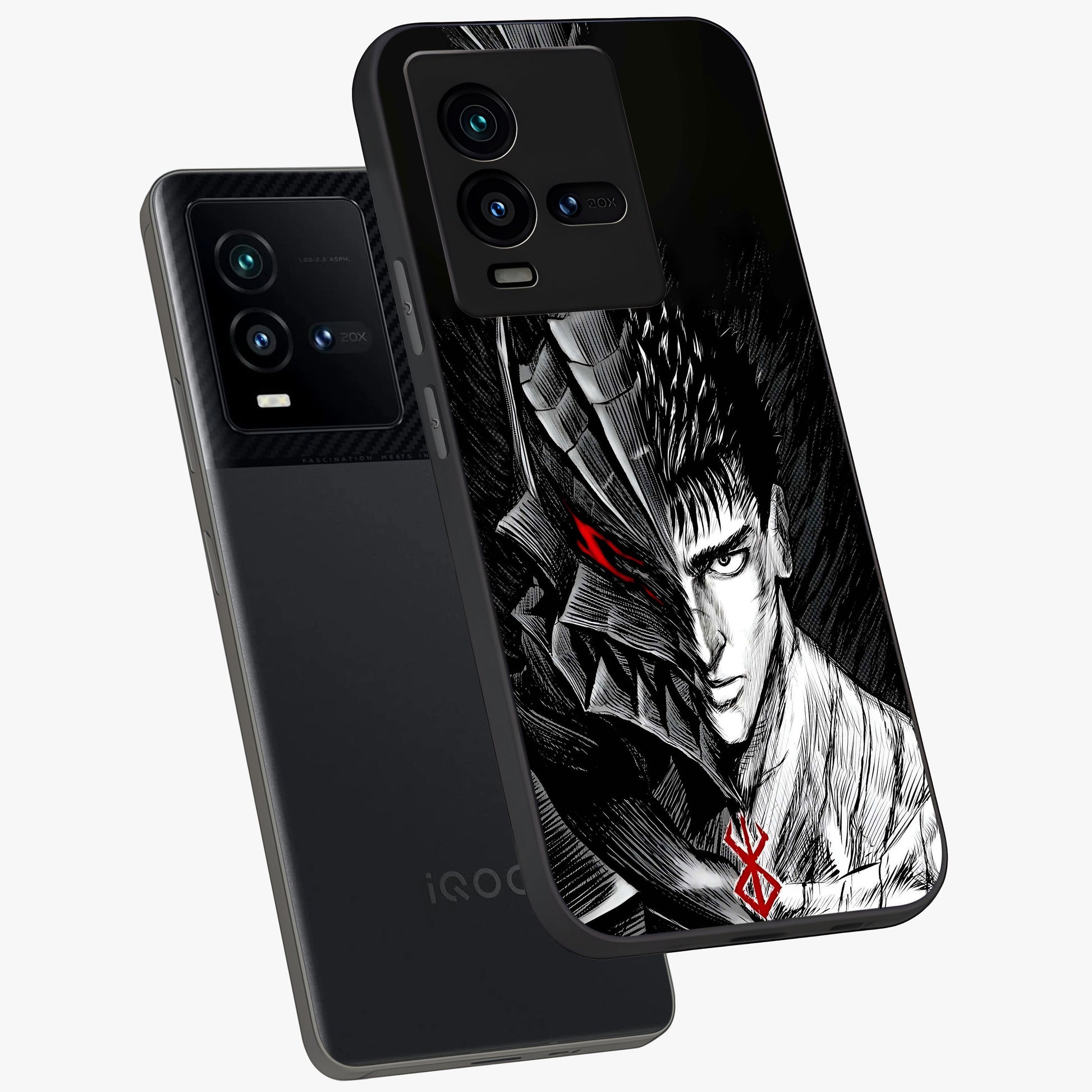 Berserker Blood Oath Glass Case displayed in angled mockup highlighting dark fantasy graphic design and powerful theme.