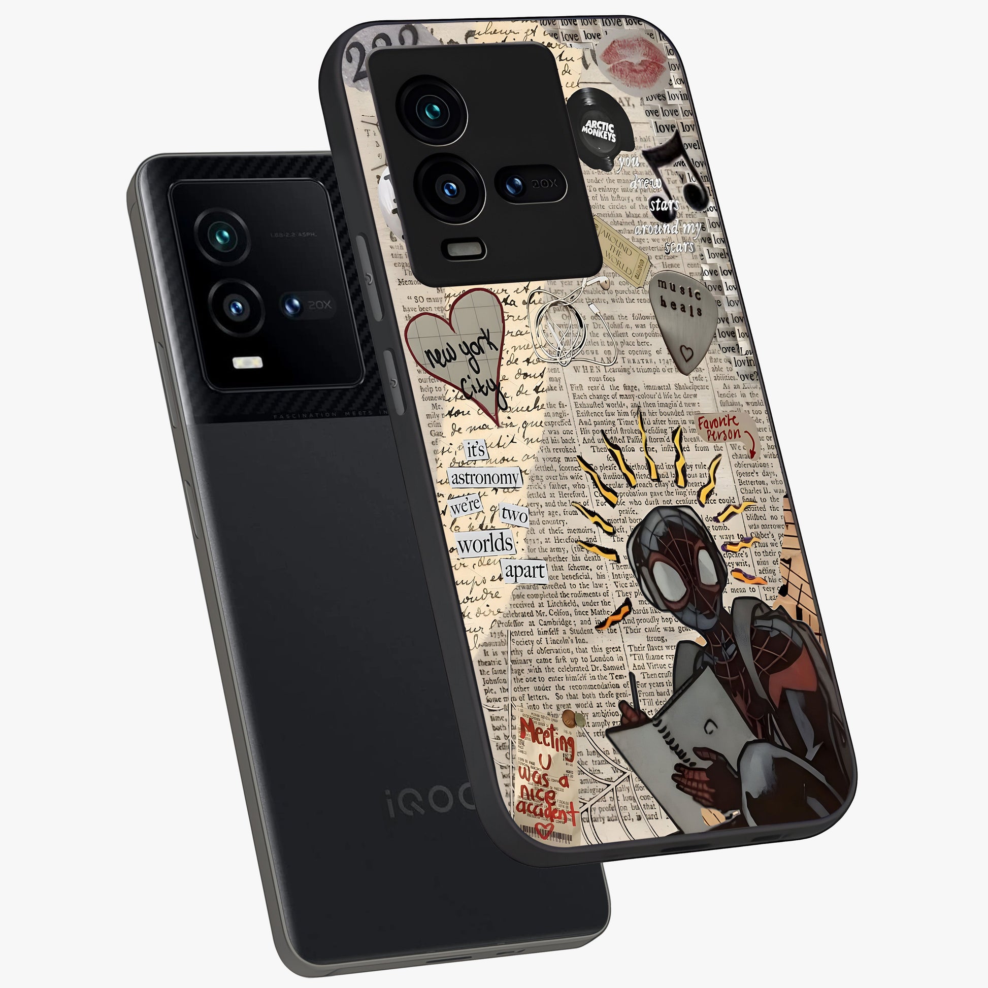 City Dream Sketch Glass Case displayed in angled mockup highlighting minimal city illustration with aesthetic sketch style.