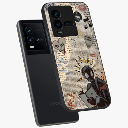 City Dream Sketch Glass Case displayed in angled mockup highlighting minimal city illustration with aesthetic sketch style.