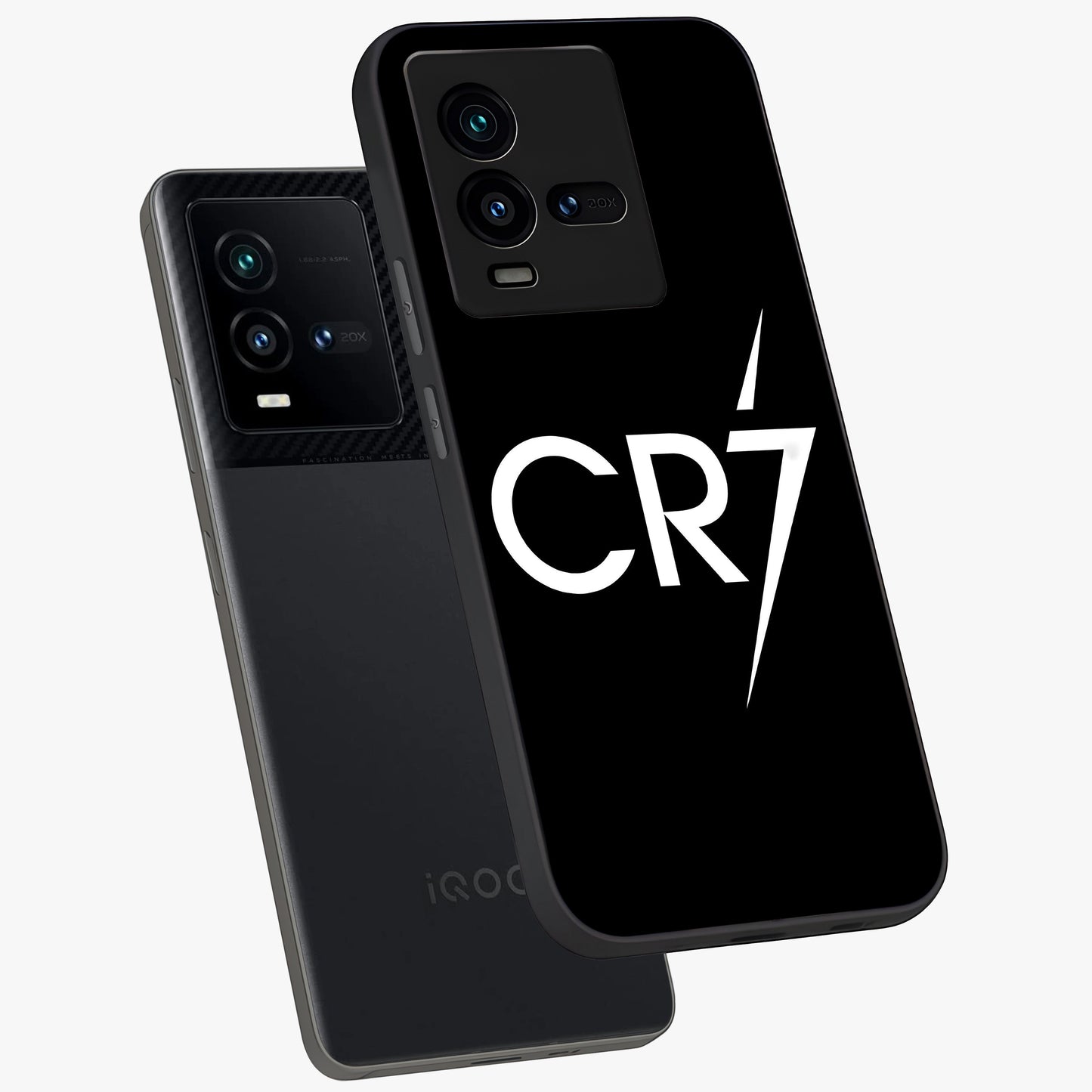 Cr7 Elite Strike Glass Case displayed in angled mockup highlighting powerful sports graphic with bold athletic theme.