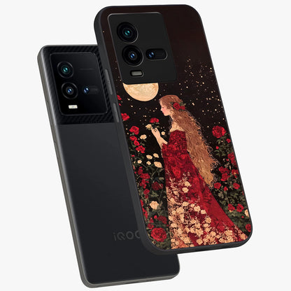 Crimson Dreams Glass Case displayed in angled mockup highlighting soft crimson aesthetic design with artistic theme.
