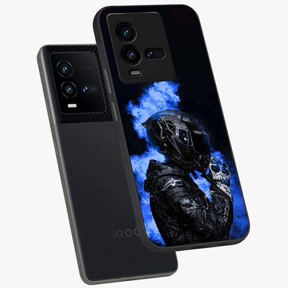 Cyber Sentinel Protocol Glass Case displayed in angled mockup highlighting digital cyber design with sci-fi aesthetic style.