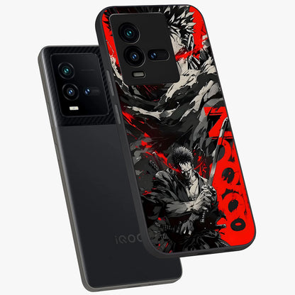 Demon Sword Resolve Glass Case displayed in angled mockup highlighting powerful demon sword illustration with dark fantasy aesthetic.