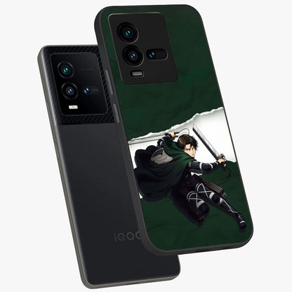 Emerald War Vanguard Glass Case displayed in angled mockup highlighting intense battle inspired design with emerald tone aesthetic.