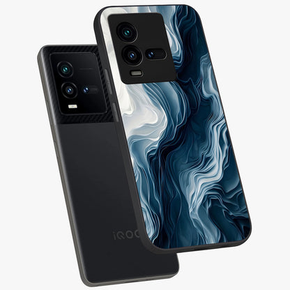 Ethereal Paper Marble Glass Case displayed in angled mockup highlighting elegant marble pattern with modern aesthetic style.