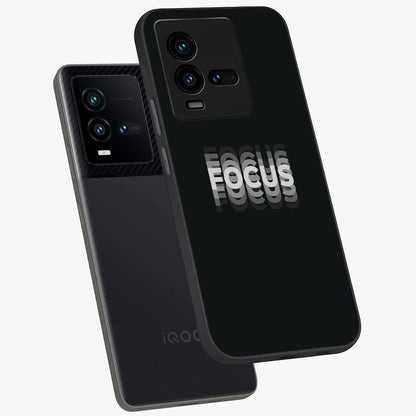 Focus Mode On Glass Case displayed in angled mockup highlighting clean minimal text artwork with modern aesthetic style.