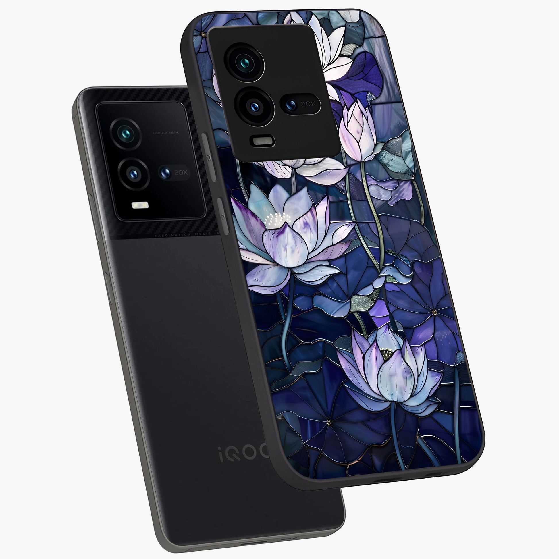 Gloss Petal Rush Glass Case displayed in angled mockup highlighting vibrant petal design with elegant floral aesthetic.