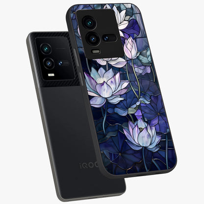 Gloss Petal Rush Glass Case displayed in angled mockup highlighting vibrant petal design with elegant floral aesthetic.