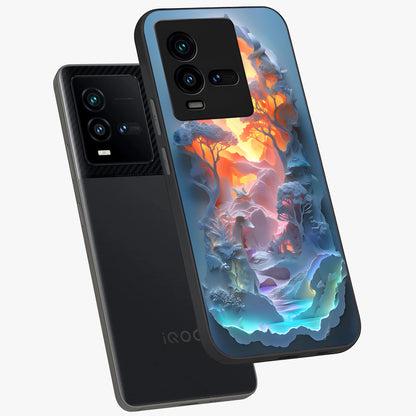 Glow Forest Portal Glass Case displayed in angled mockup highlighting mystical forest design with magical glowing aesthetic.