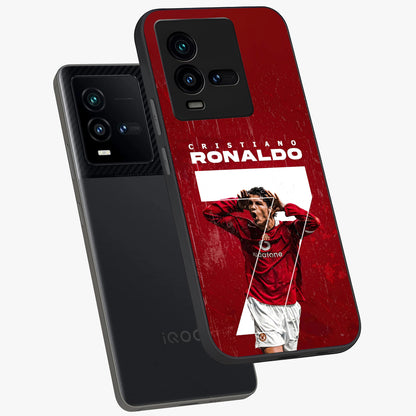 Goal Celebration Legacy Glass Case displayed in angled mockup highlighting energetic sports celebration design with bold athletic theme.
