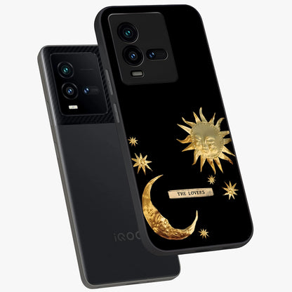 Gold Sun Blush Glass Case displayed in angled mockup highlighting radiant sun design with warm golden aesthetic.