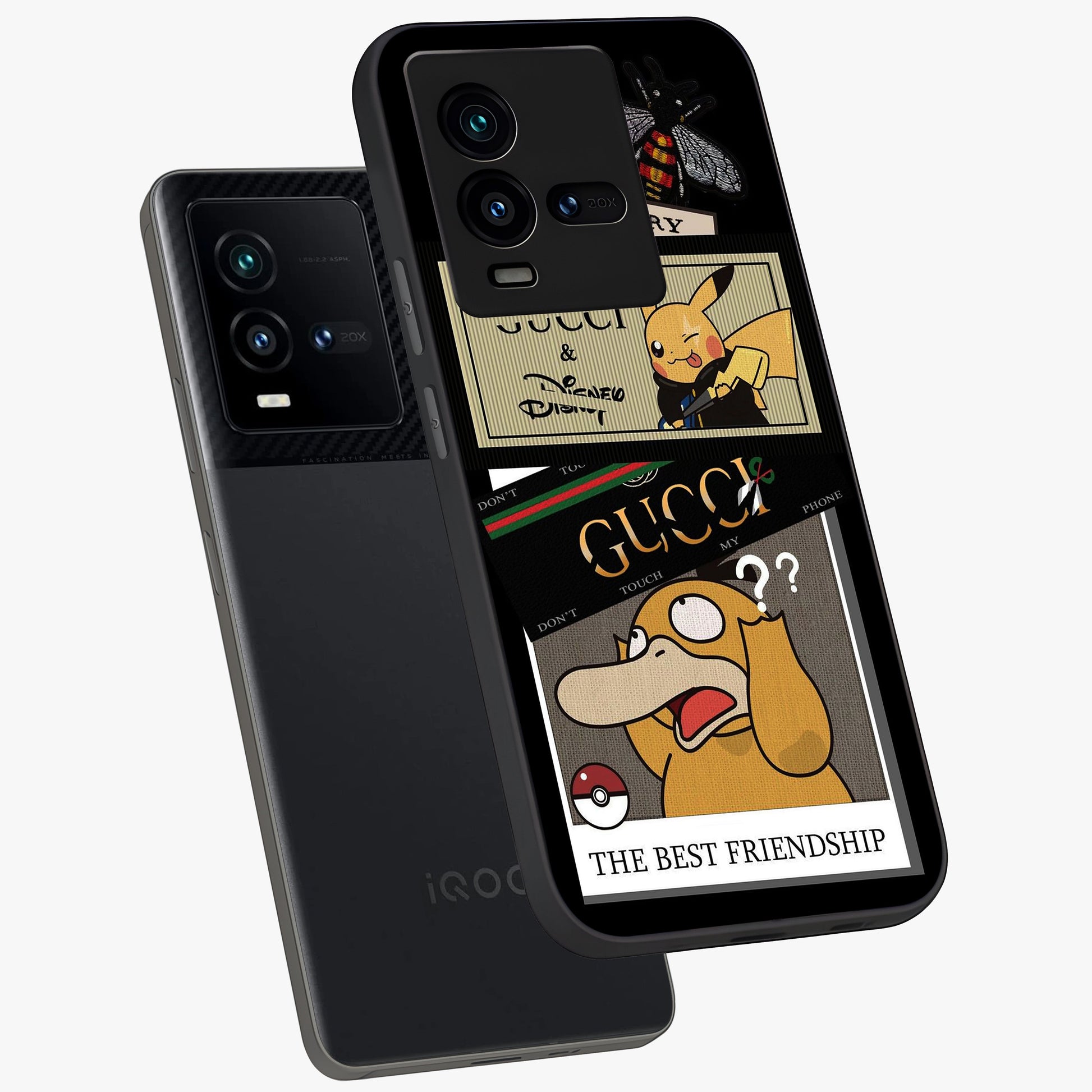 Gucci Play Mashup Glass Case displayed in angled mockup highlighting stylish fashion mashup design with bold aesthetic.