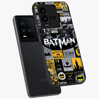 Knight Gotham Rise Glass Case displayed in angled mockup highlighting powerful knight silhouette design with dramatic aesthetic.