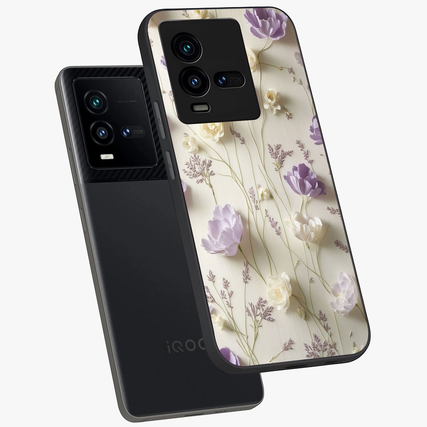 Lilac Breeze Harmony Glass Case displayed in angled mockup highlighting calm lilac breeze design with soothing aesthetic style.