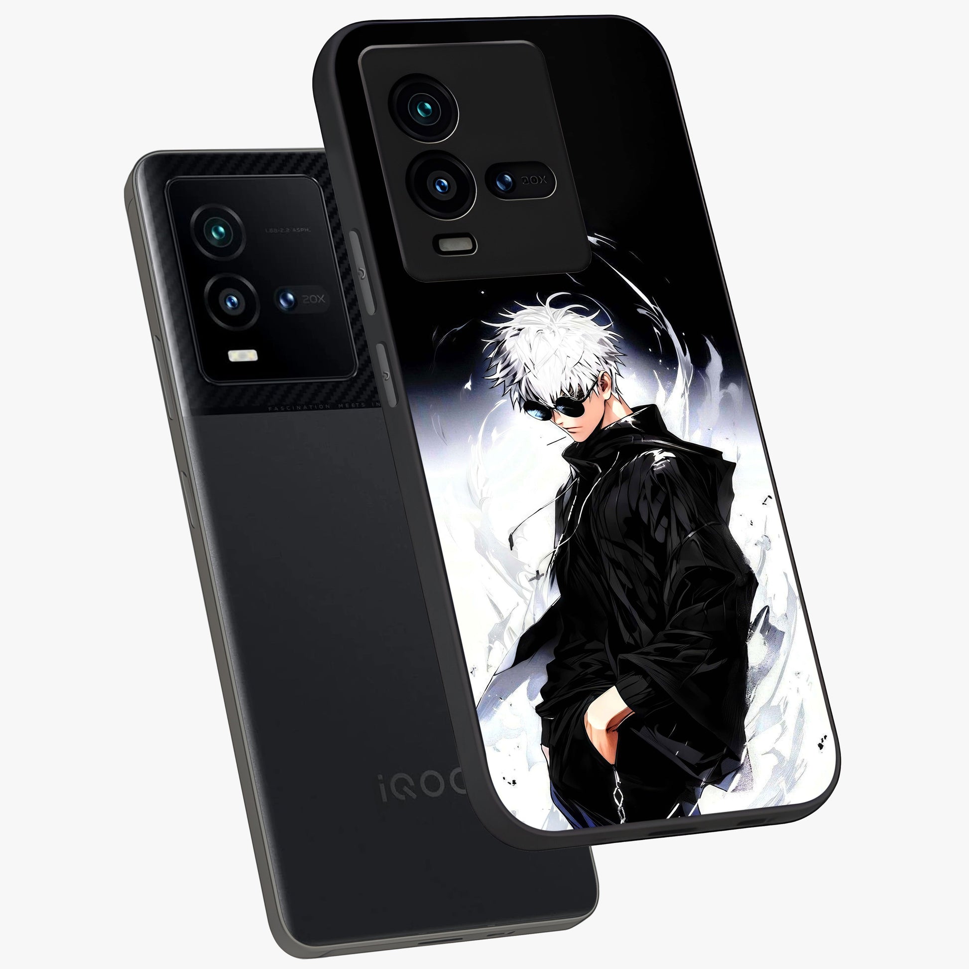 Limitless Shadow King Glass Case displayed in angled mockup highlighting dramatic dark hero design with intense aesthetic.