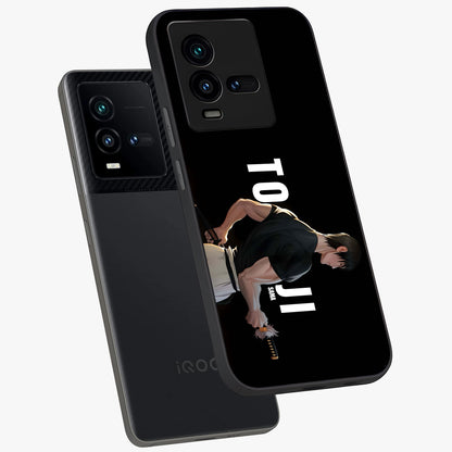 Midnight Blade Resolve Glass Case displayed in angled mockup highlighting powerful blade illustration with dramatic dark aesthetic.
