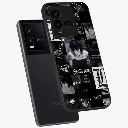 Midnight Chaos Mind Glass Case displayed in angled mockup highlighting chaotic artistic design with dramatic midnight aesthetic.