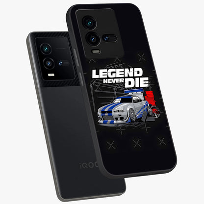 Midnight Racing Legacy Glass Case displayed in angled mockup highlighting dynamic automotive design with bold midnight aesthetic.