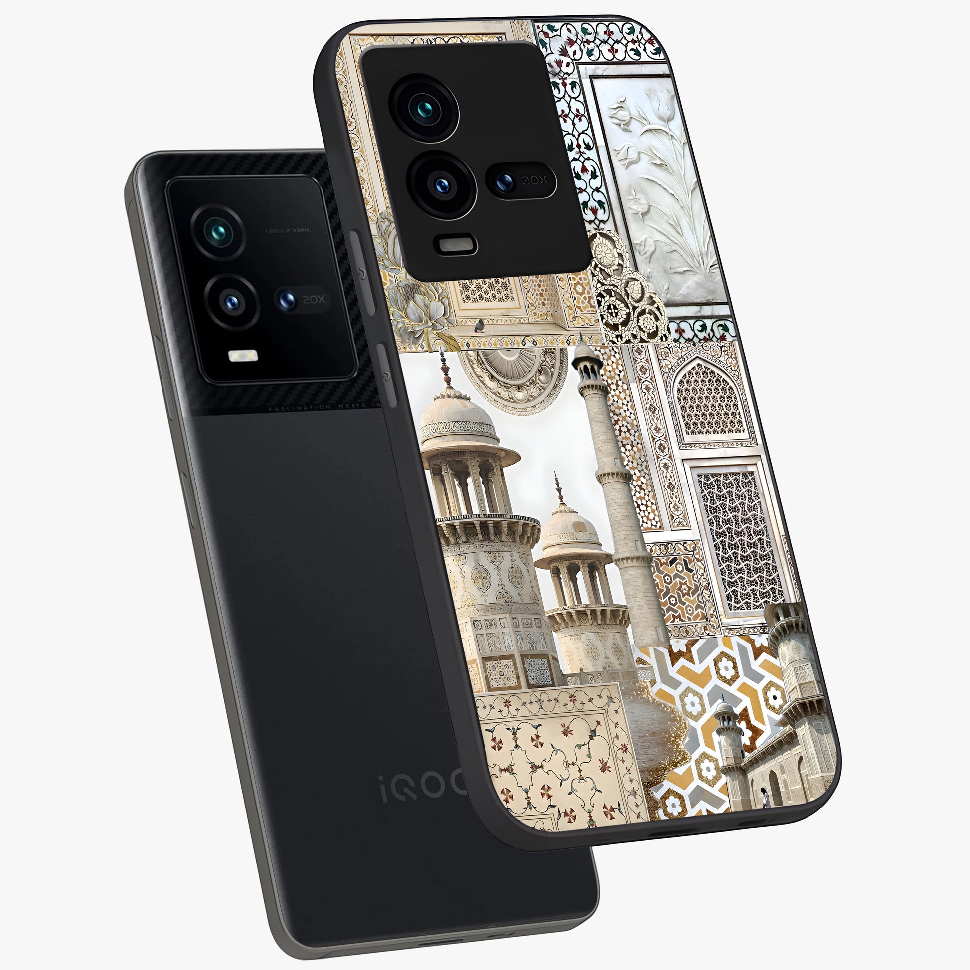 Mughal Marble Legacy Glass Case displayed in angled mockup highlighting elegant heritage marble artwork with royal aesthetic.